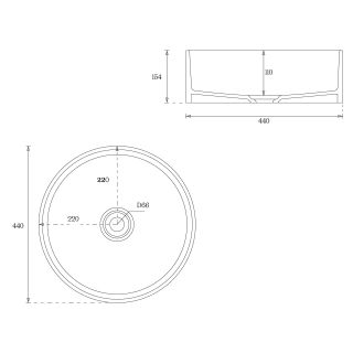 Раковина накладная by Deonria Bella 45см белый
